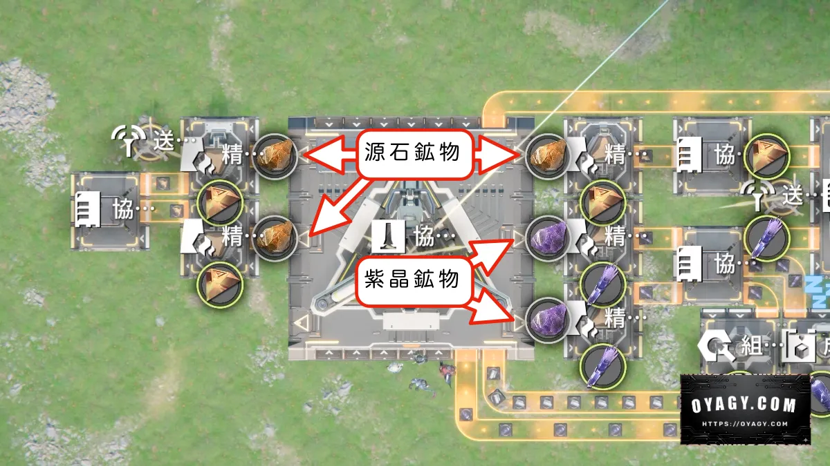 協約コアの取り出し口に資源を設定する手順を解説