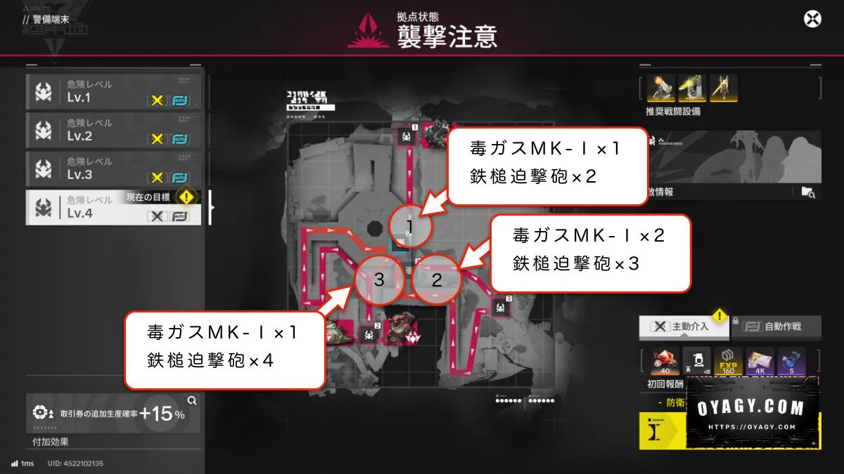 【Endfield】天王原:警備端末レベル4手動の配置