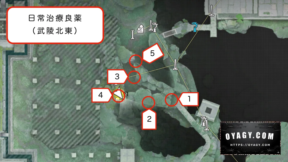 【Endfield】日常治療良薬（武陵北東）MAP